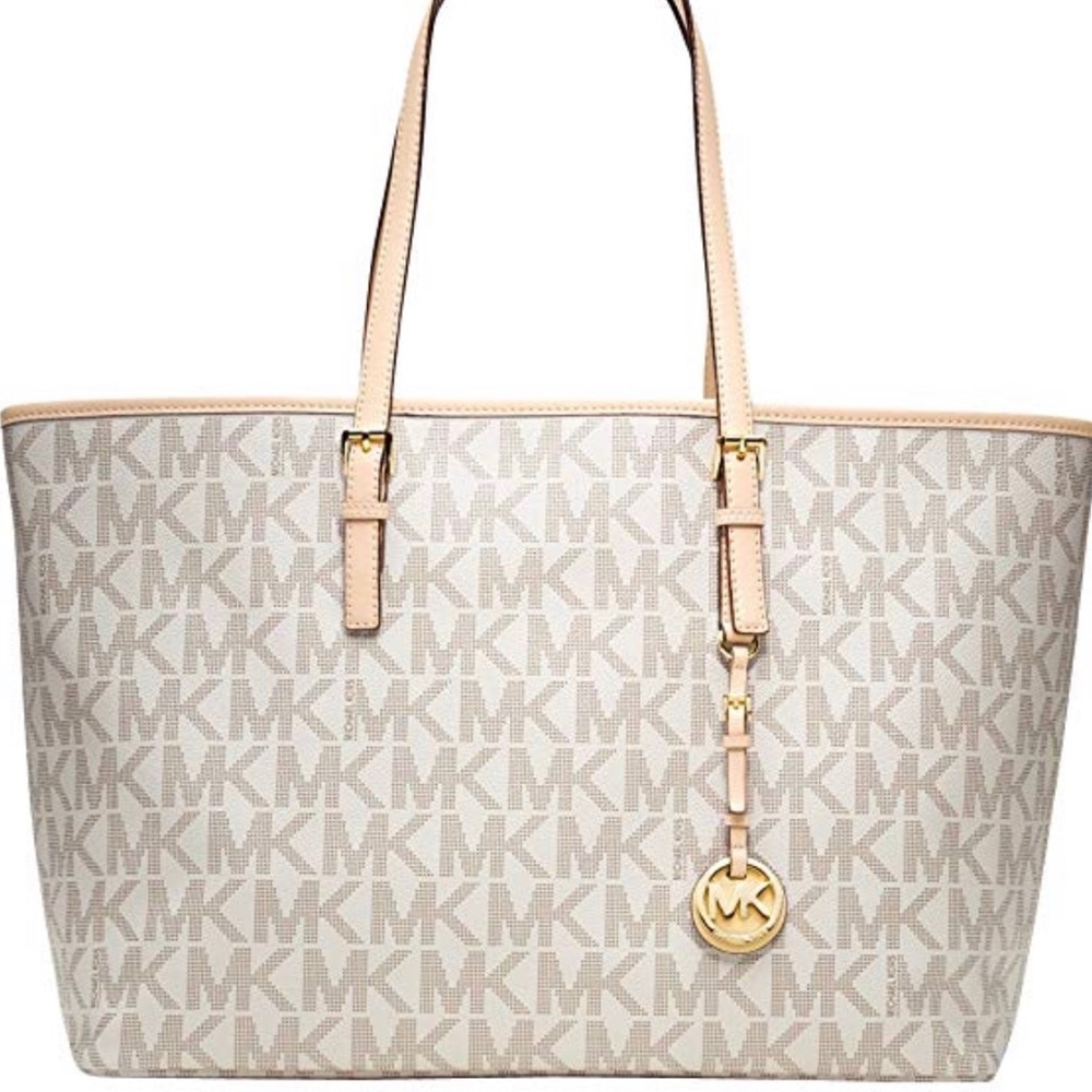 Michael Kors Jet Set Vanilla Monogram Tote
